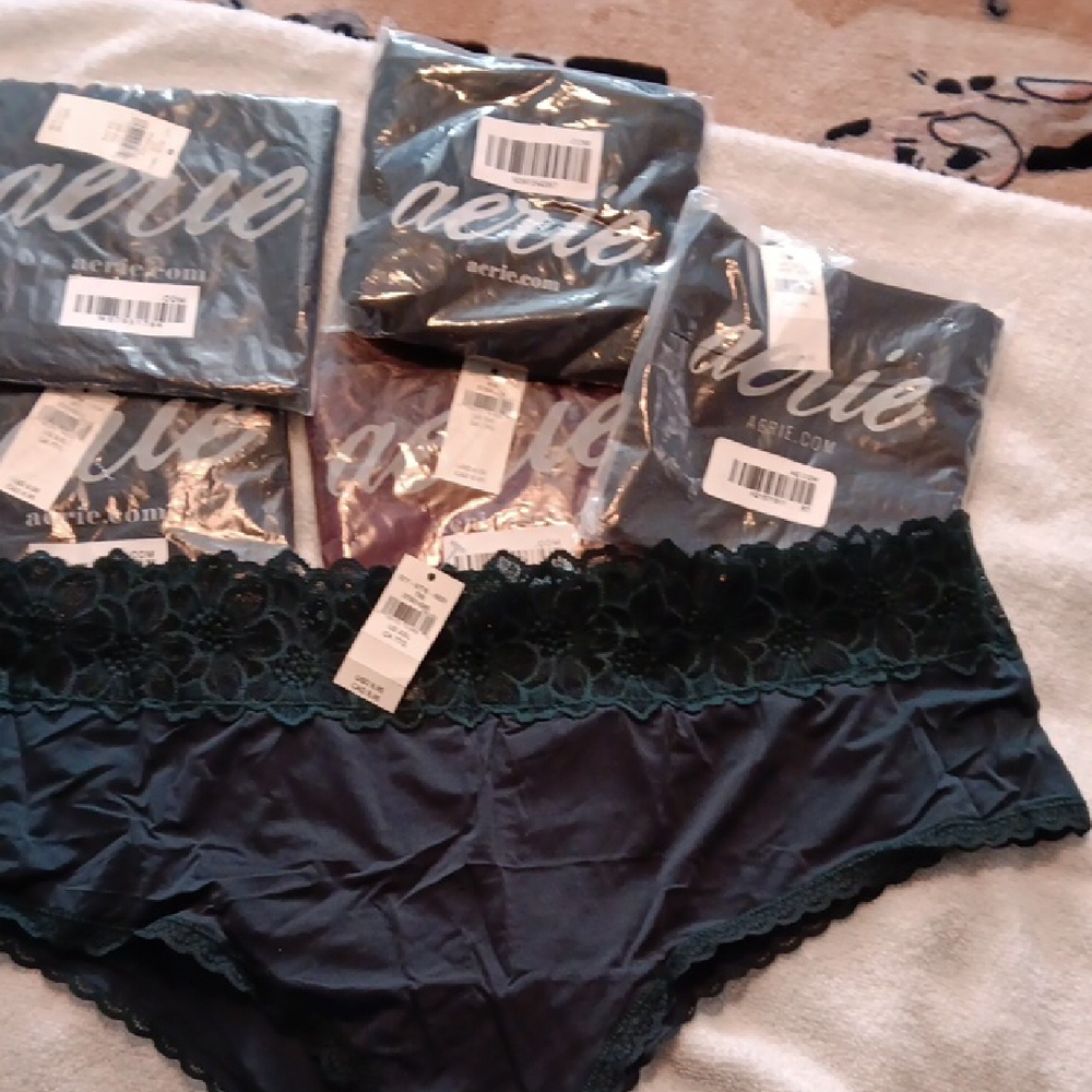 Aerie Women's Lace Trim Intimates - Dark Green